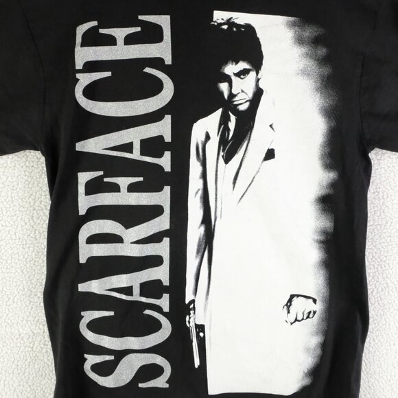 Vintage Scar Face T Shirt Mens Large Black White Tony Montana Movie Tee 90s Y2K - Picture 2 of 8